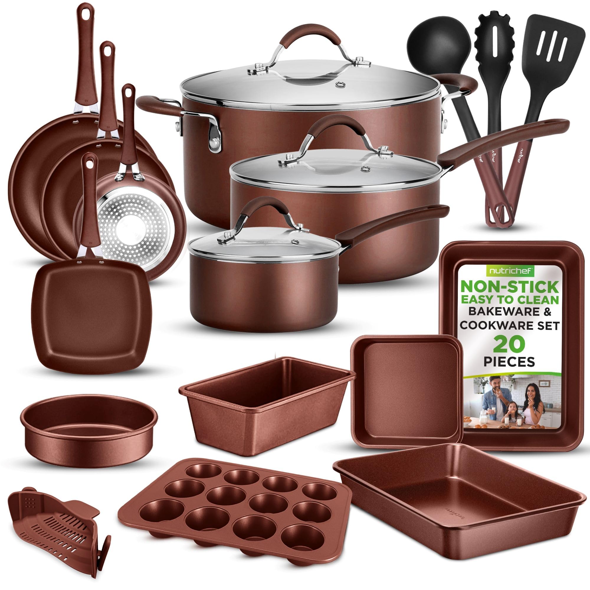 Foto 2 pulgar | Set De Utensilios De Cocina Y Horno Nutrichef, 20 Piezas, Antiadherentes - Venta Internacional.