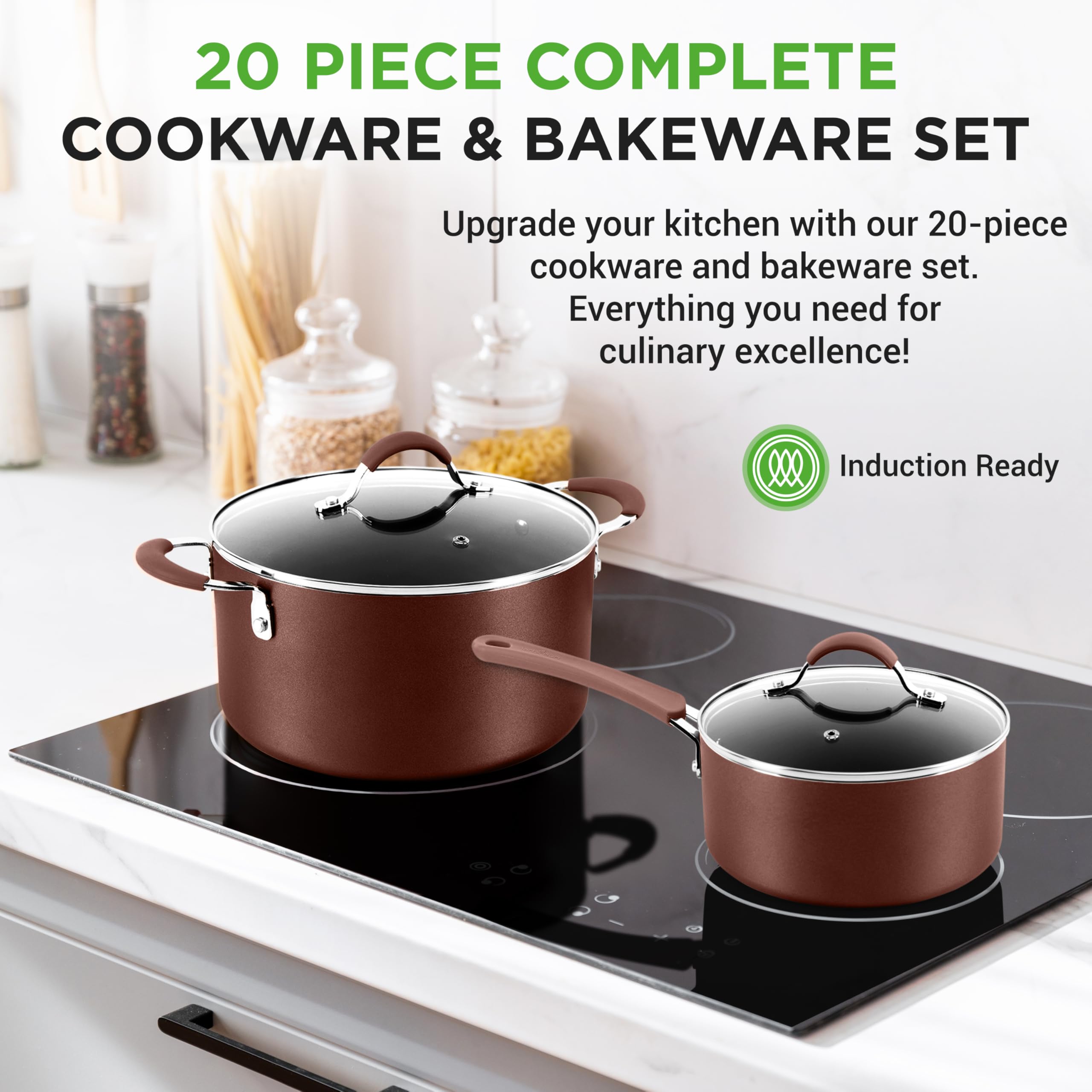 Foto 2 | Set De Utensilios De Cocina Y Horno Nutrichef, 20 Piezas, Antiadherentes - Venta Internacional.