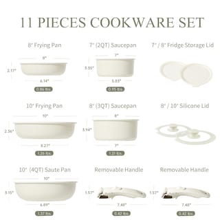 Foto 2 | Juego De Utensilios De Cocina Carote, Antiadherentes, 11 Unidades, Para Horno De Inducción, Color Crema - Venta I