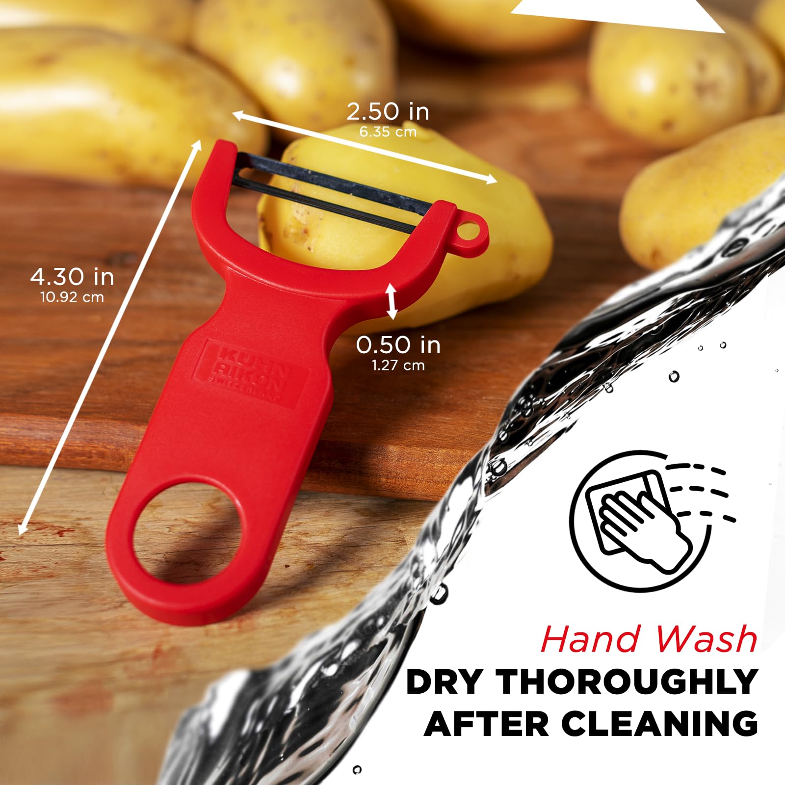Foto 6 | Peeler Kuhn Rikon Original Swiss  Paquete De 3 Unidades  Rojo/verde/amarillo - Venta Internacional.