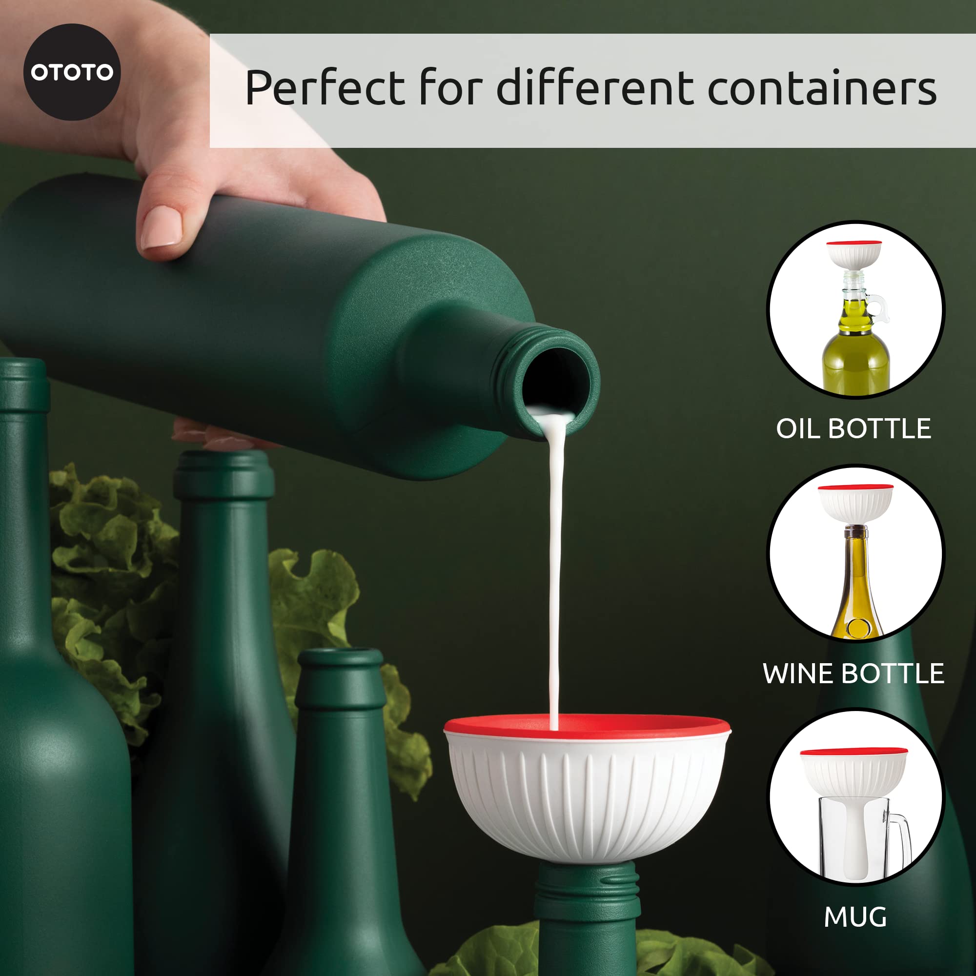 Foto 5 pulgar | Embudo De Cocina Pequeño Plegable Ototo Mushroom Silicone - Venta Internacional.