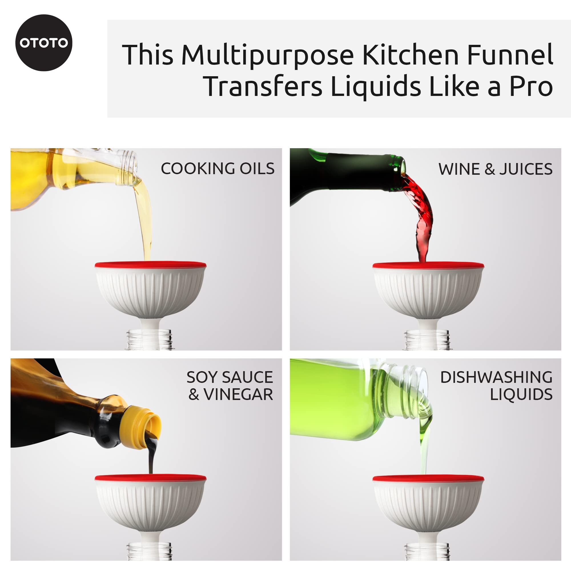 Foto 6 pulgar | Embudo De Cocina Pequeño Plegable Ototo Mushroom Silicone - Venta Internacional.