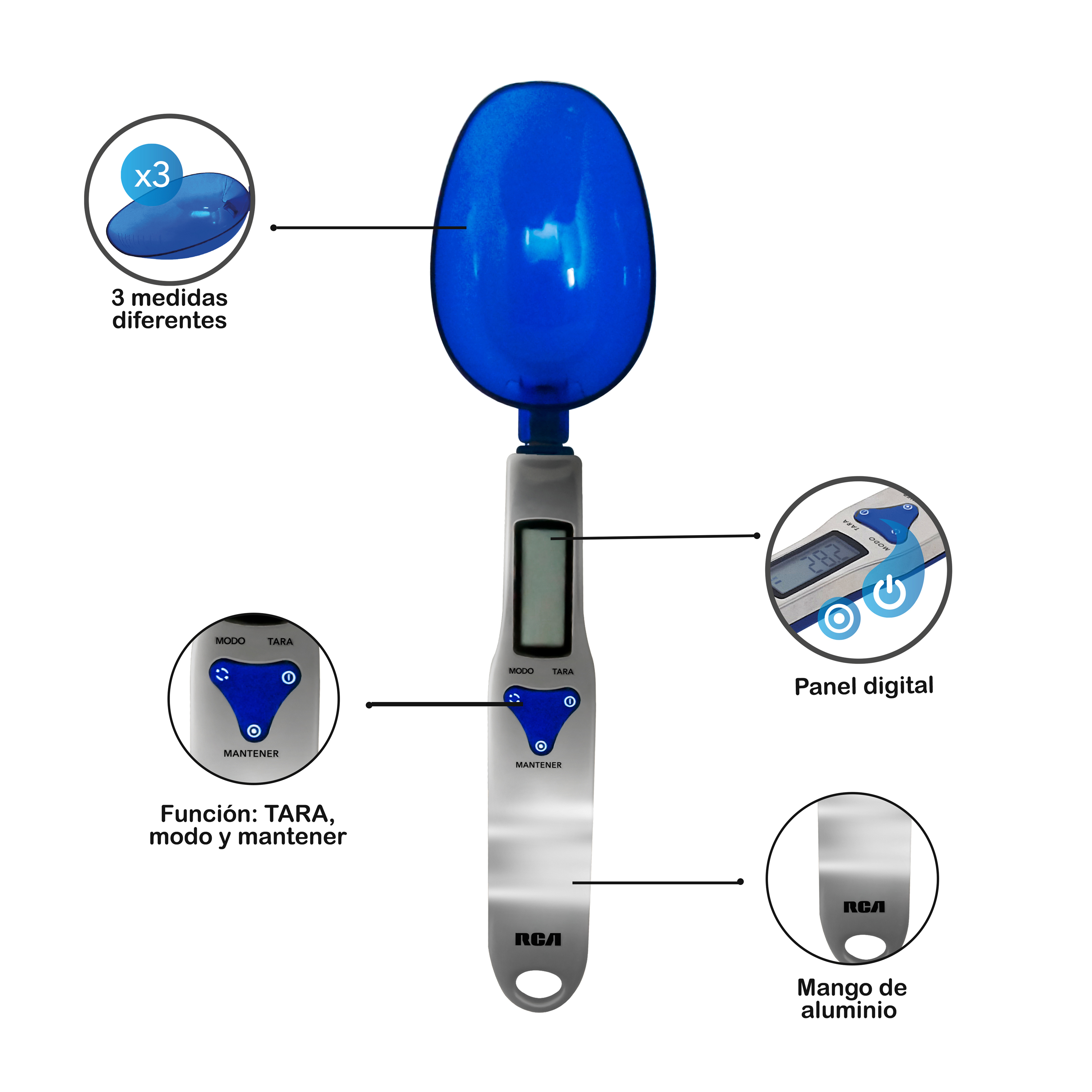 Foto 4 pulgar | Cuchara Medidora Digital RCA RC-CM Azul