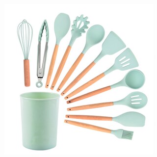 Foto 1 | Utensilios De Cocina De Silicona Y Madera 12pz