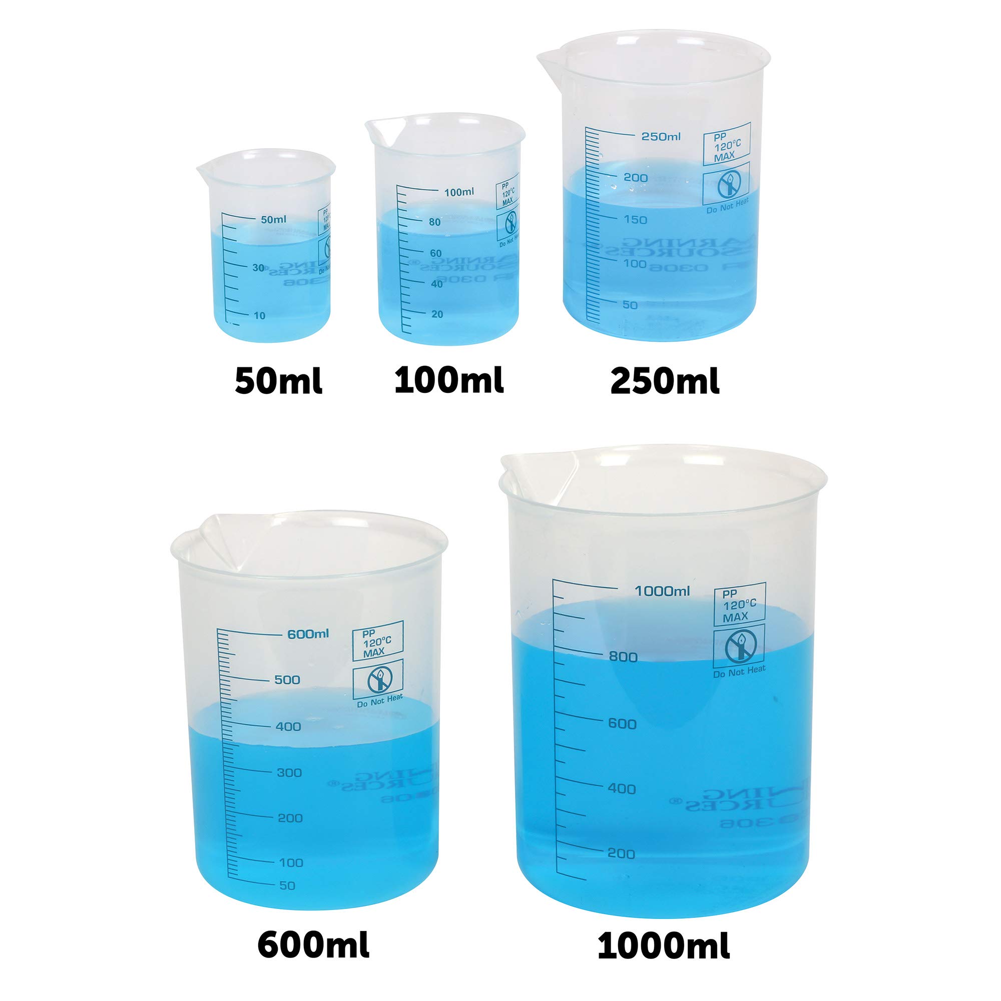 Foto 4 pulgar | Graduate Beakers Learning Resources, Juego De 5 Unidades De 50 Ml A 1 Litro - Venta Internacional.