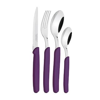 Foto 2 | Cubiertos Tramontina De Acero Inoxidable Carmel De 24 Piezas, Color Morado Oscuro
