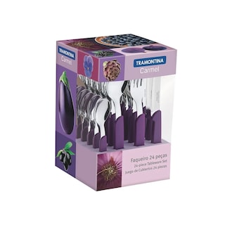 Foto 3 | Cubiertos Tramontina De Acero Inoxidable Carmel De 24 Piezas, Color Morado Oscuro