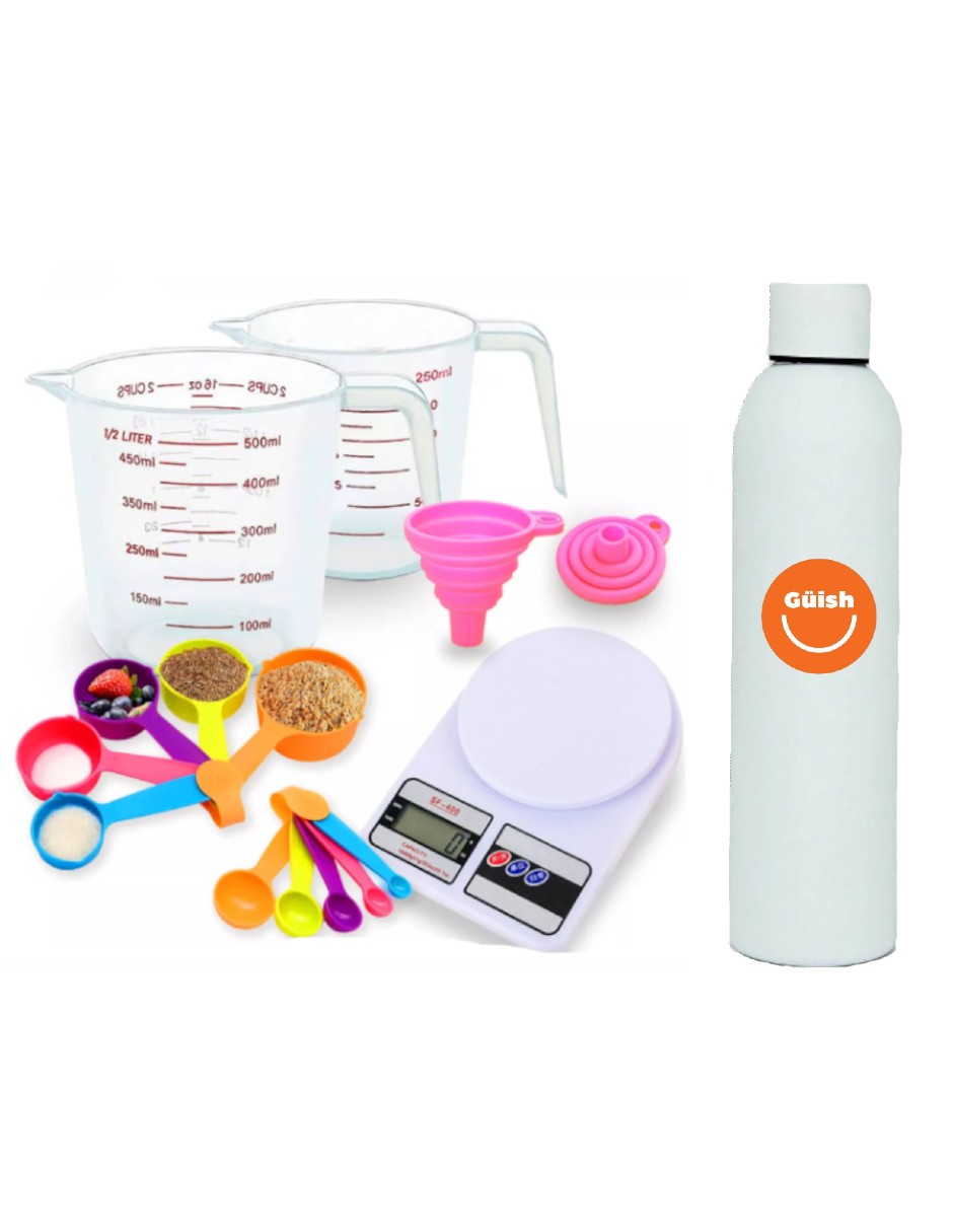 Juego De Cucharas Medidoras 15 Piezas +termo Güish Gratis