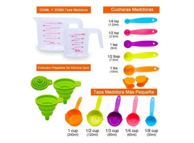 Foto 3 pulgar | Juego De Cucharas Y Tazas Medidoras Xtellar, Báscula Electrónica Y Complementos De Cocina Asombrosos