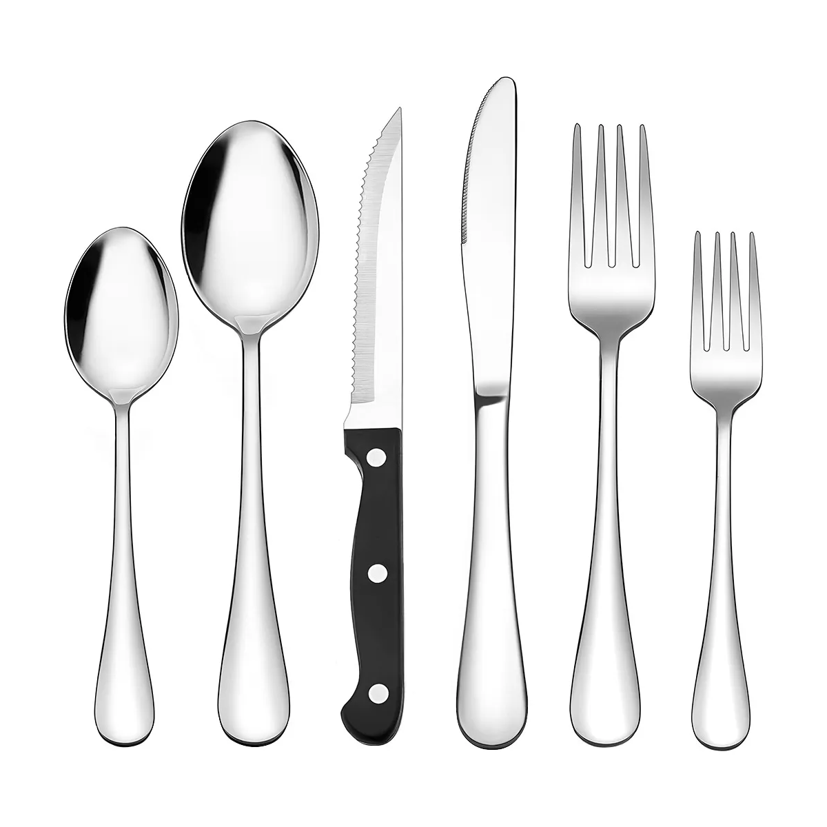 Foto 4 pulgar | Juego De Cubiertos Modernos 48 Pz Eo Safe Imports Esi-20661 Plata