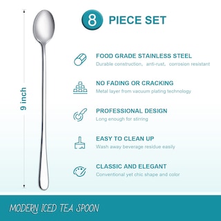 Foto 2 | Té Helado, Café Y Helado Spoon Hiware De 9 Pulgadas Con Mango Largo - Venta Internacional.