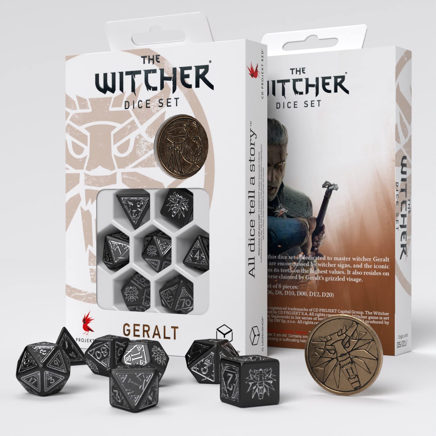 Foto 2 pulgar | Set De Dados Q-workshop The Witcher Geralt Silver Sword X8 - Venta Internacional.