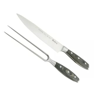 Foto 1 | Cuchillo Y Trinche Asador Hudson Mango Madera 20cm Inoxidable
