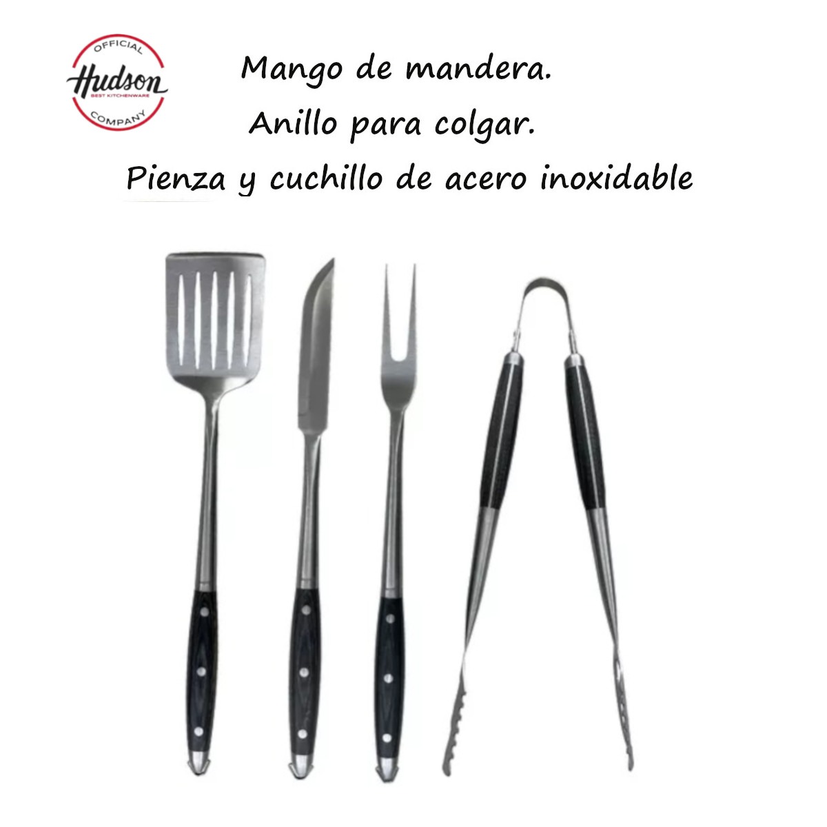 Foto 2 | Set Parrillero Hudson 4pz Trinche, Espátula, Cuchillo, Pinza