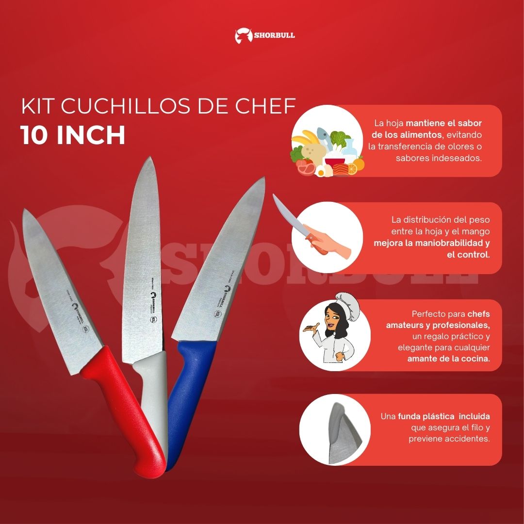 Foto 4 | Kit Cuchillo Chef 10'' Multicolor Shorbull