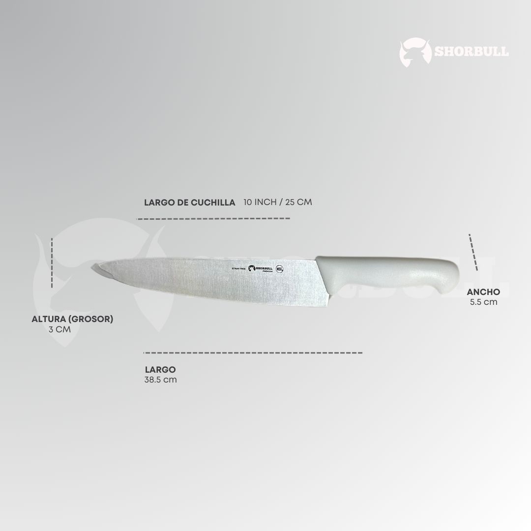 Foto 4 | Cuchillo Chef Blanco 10'' Shorbull