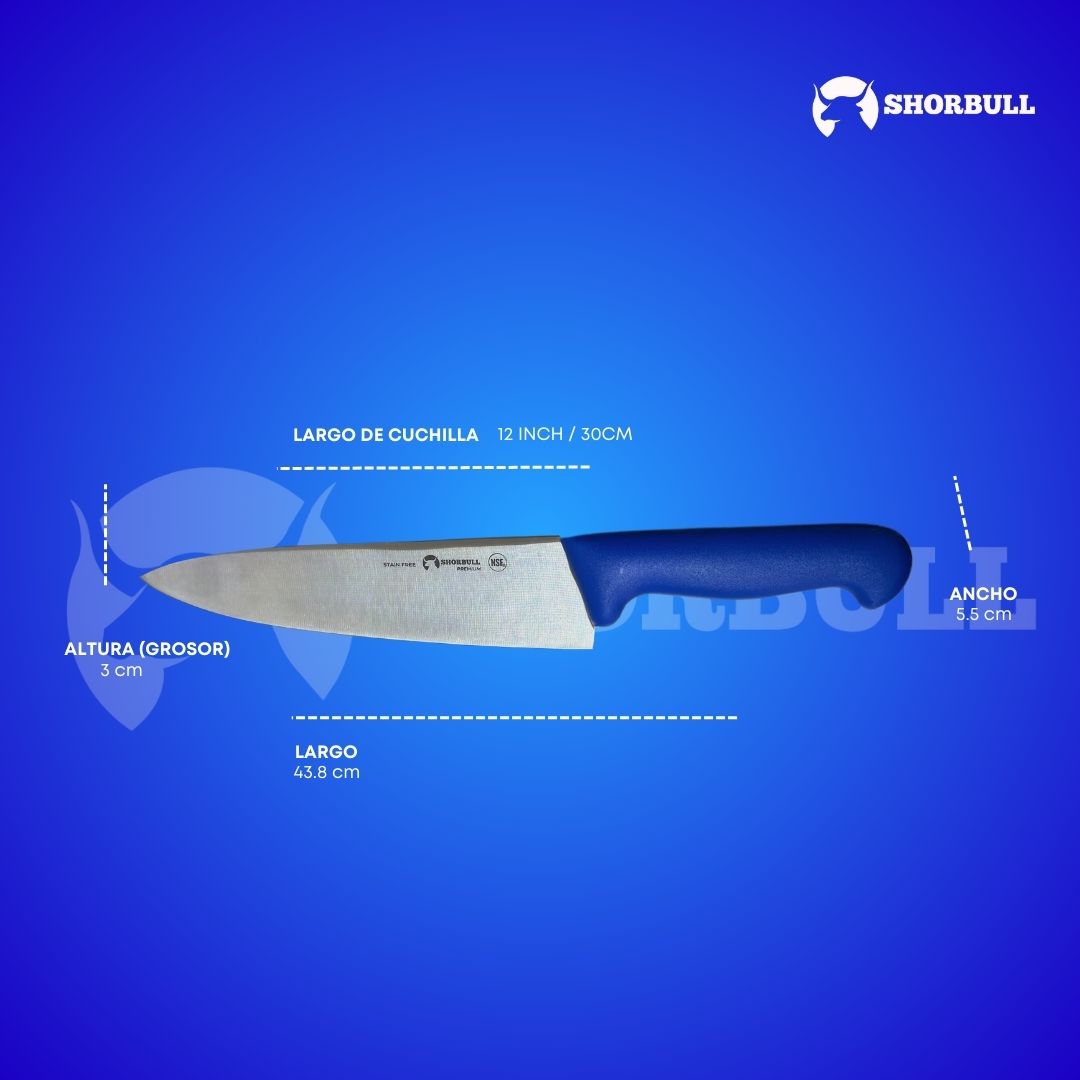 Foto 5 pulgar | Cuchillo Chef Azul 12'' Shorbull