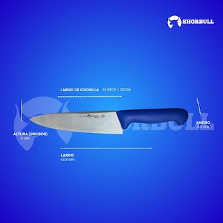 Foto 4 | Cuchillo Chef Azul 12'' Shorbull