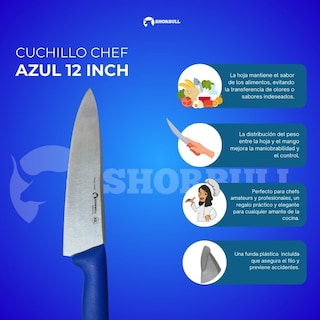 Foto 6 | Cuchillo Chef Azul 12'' Shorbull