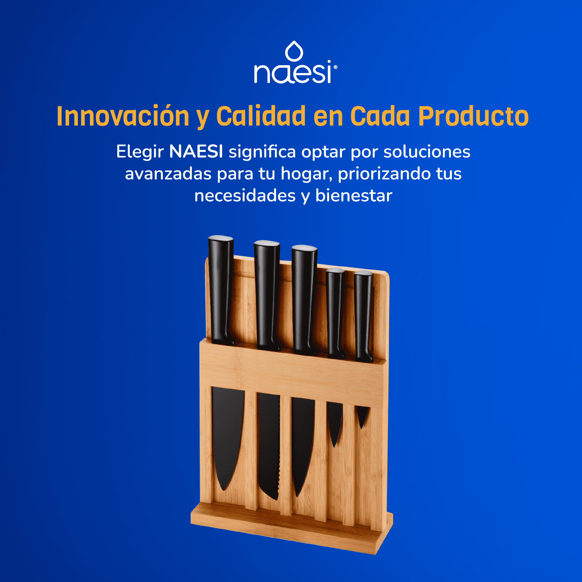 Foto 4 | Juego De Cuchillos De Cocina 6 Piezas Naesi 403 Negro