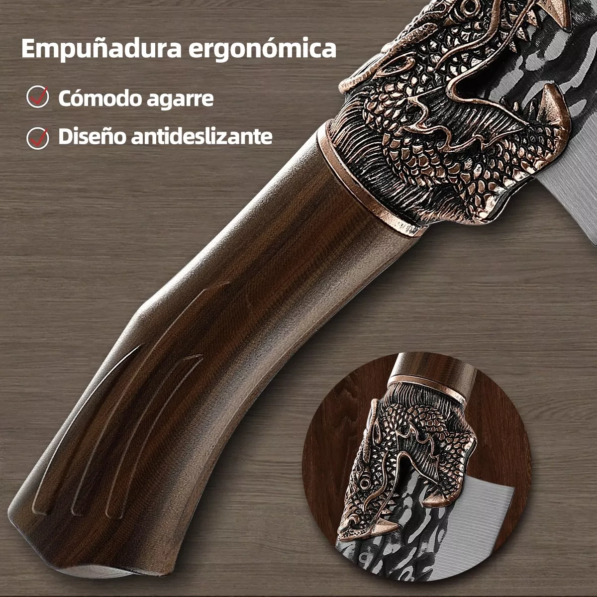 Foto 4 | Cuchillo De Cocina Profesional Forjado Con Cuchillo De Chef Marrón