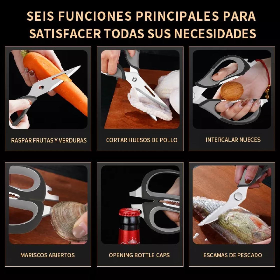 Foto 6 pulgar | Juego De Cuchillos De Cocina De 18 Piezas Con Base De Madera Plata Negro