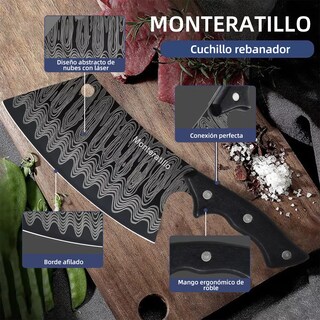 Foto 3 | Cuchillo Profesional Con Mango Ergonómico Negro