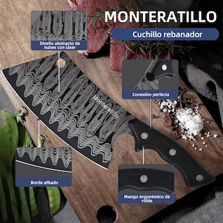 Foto 3 | Cuchillo Profesional Con Mango Ergonómico Negro