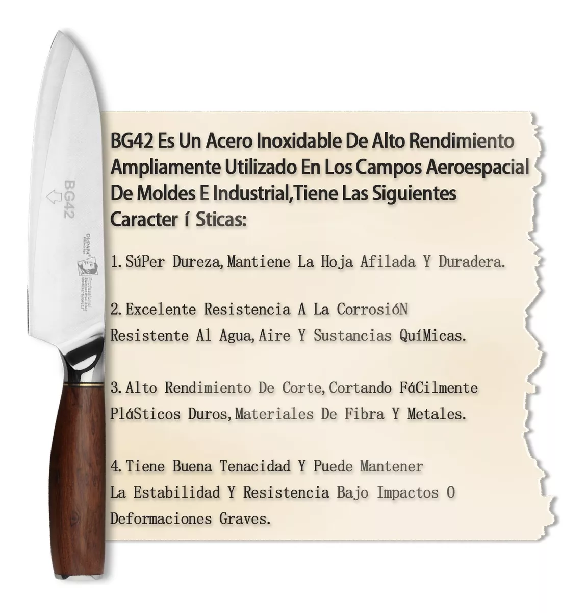 Foto 3 pulgar | Cuchillo De Cocina De 8 Pulgadas, Cuchillo De Chef Profesio Marrón Claro