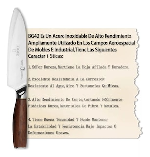 Foto 2 | Cuchillo De Cocina De 8 Pulgadas, Cuchillo De Chef Profesio Marrón Claro