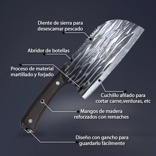 Foto 3 | Cuchillo De Chef Forjado A Mano Acero Cuchillos De Cocina