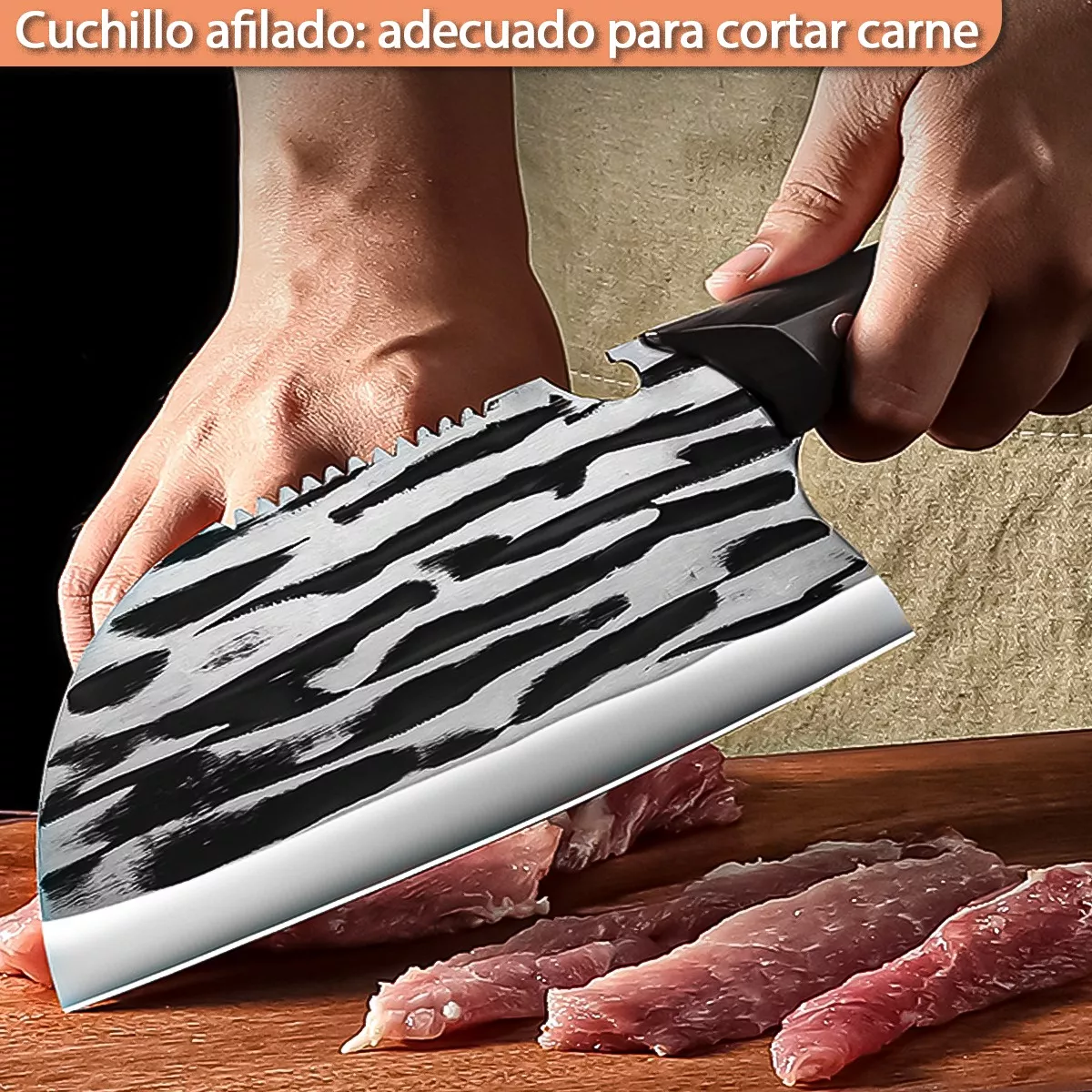 Foto 5 pulgar | Cuchillo De Chef Forjado A Mano Acero Cuchillos De Cocina