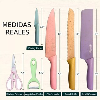 Foto 2 | Set De Cuchillos Recubierto De Cerámica 6 Pzs