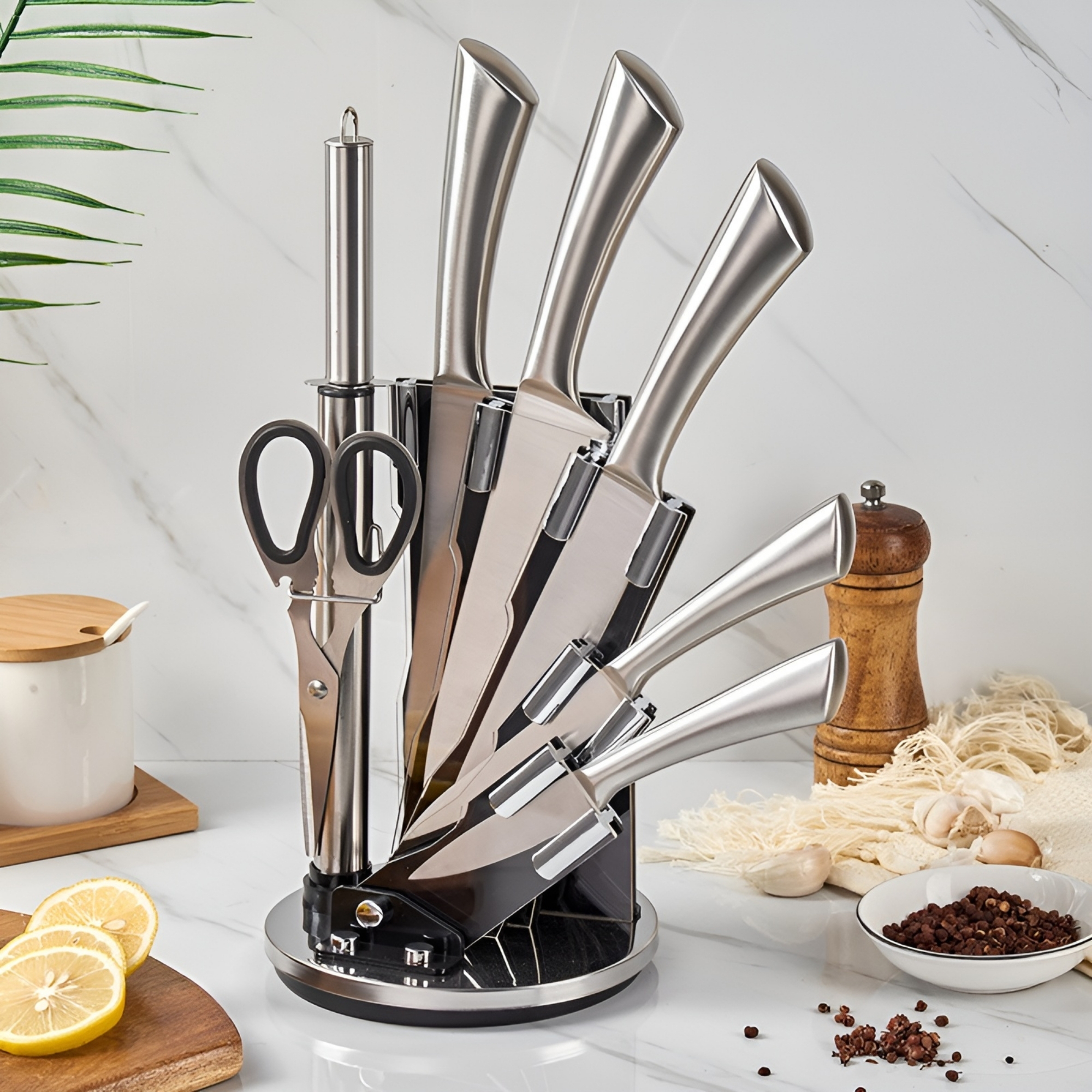 Foto 7 | Cuchillos Para Cocina Ecomlab Profesionales Acero Inoxidable