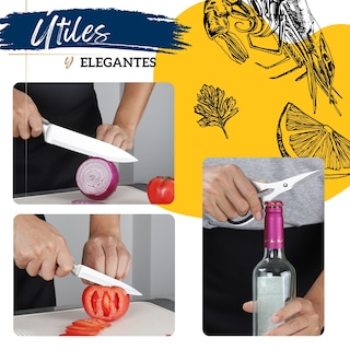 Foto 3 | Juego De Cuchillos Para Cocina Ecomlab De Acero Inoxidable