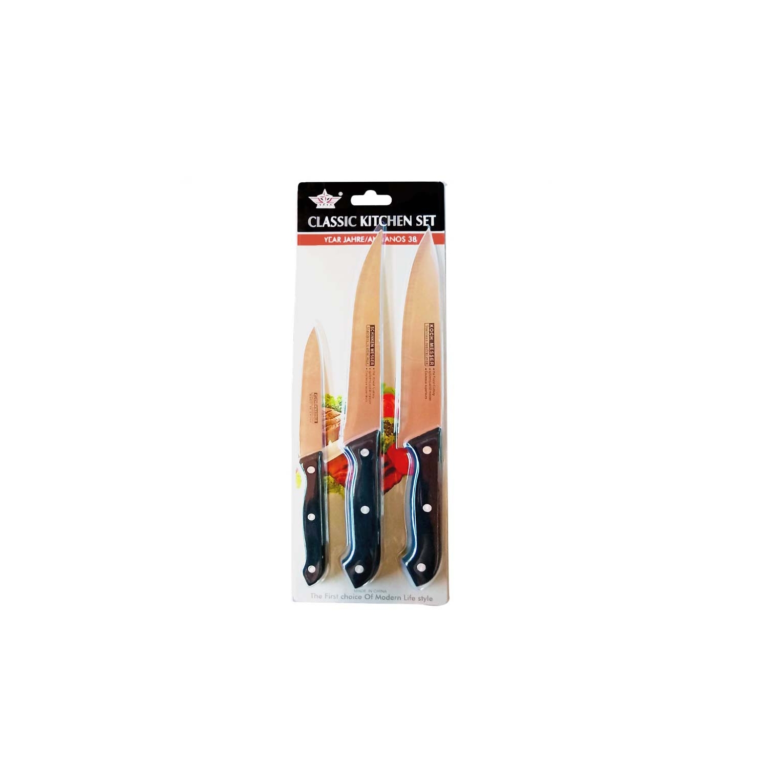 Juego De Cuchillos Chef Kitchen De Acero Inoxidable, Paquete 3 - Venta Internacional.