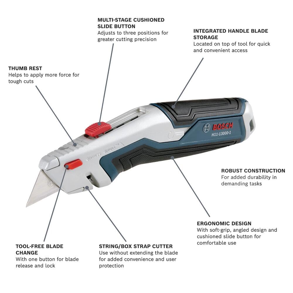 Foto 4 | Juego De Cuchillos Multiusos Bosch H11-14200-1, Plegables Y Extraíbles, 3 Piezas - Venta Internacional.