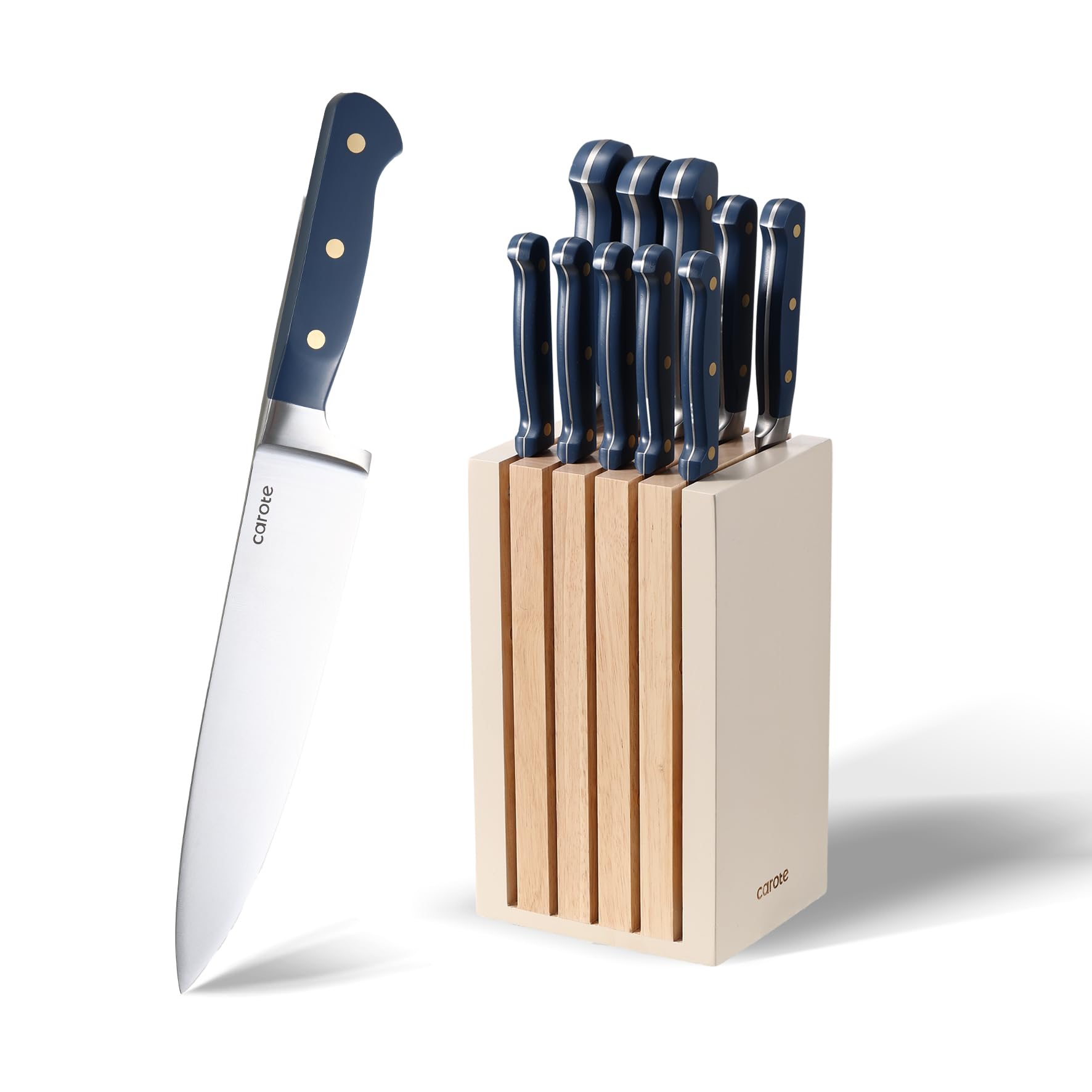Foto 1 | Juego De Cuchillos Carote 11 Piezas Con Bloque De Acero Inoxidable Azul - Venta Internacional.