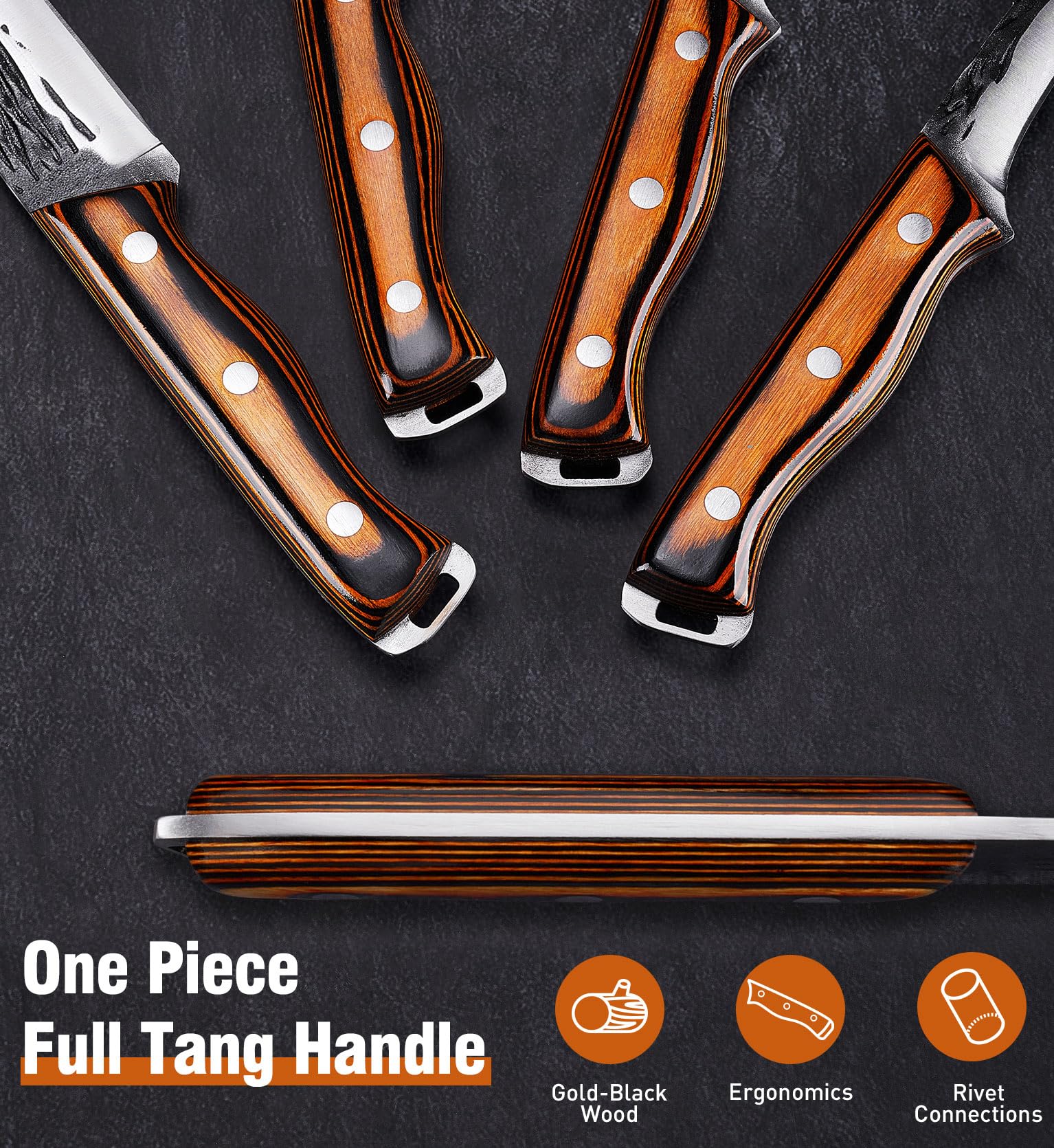 Foto 7 pulgar | Juego De Cuchillos De Carnicero Naitesen Forjados A Mano, 4 Piezas Con Caja De Regalo - Venta Internacional.