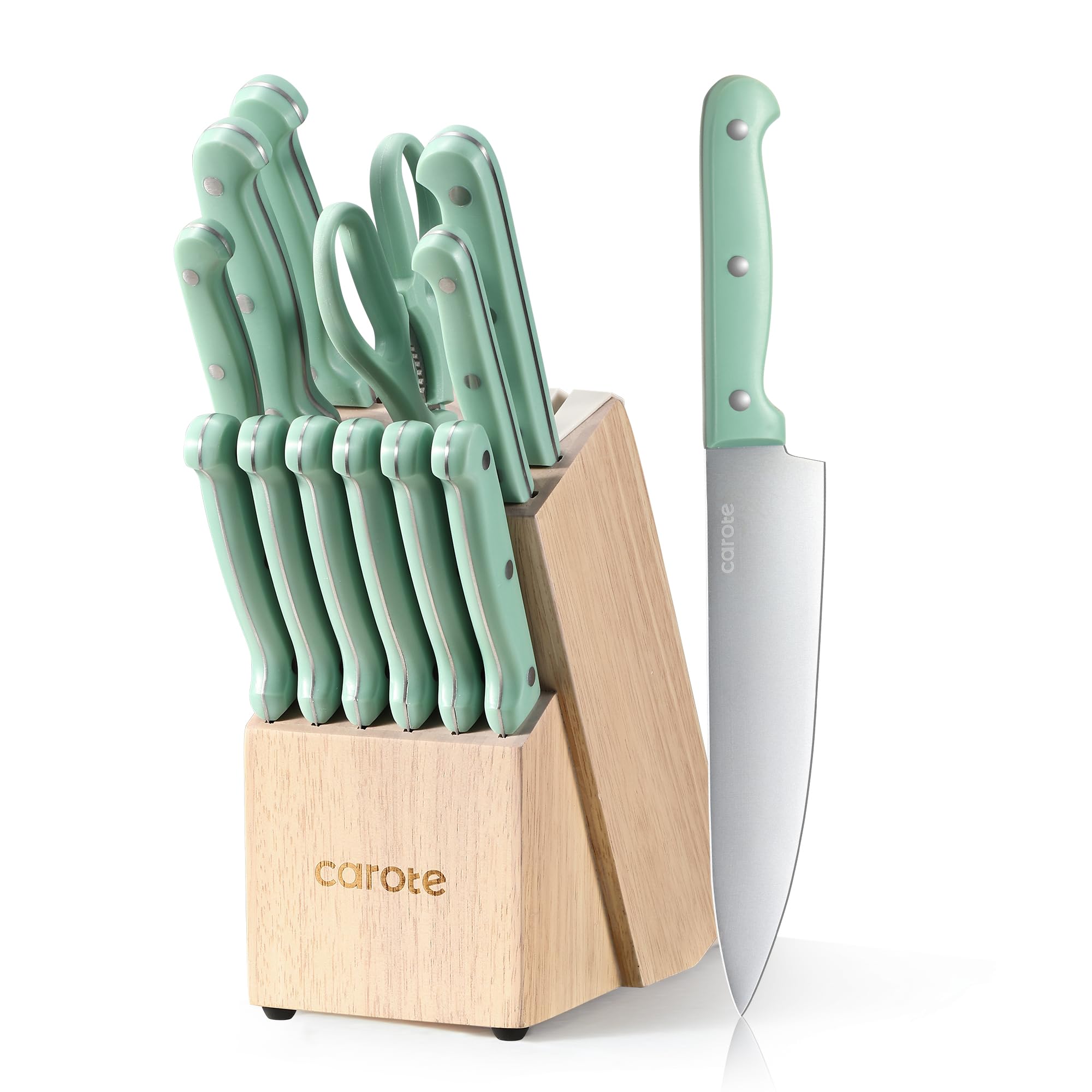 Juego De Cuchillos Carote 14 Piezas De Acero Inoxidable Forjado Con Alto Contenido De Carbono - Venta Internacional.