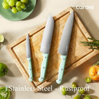 Foto 6 | Juego De Cuchillos Carote 14 Piezas De Acero Inoxidable Forjado Con Alto Contenido De Carbono - Venta Internacional.