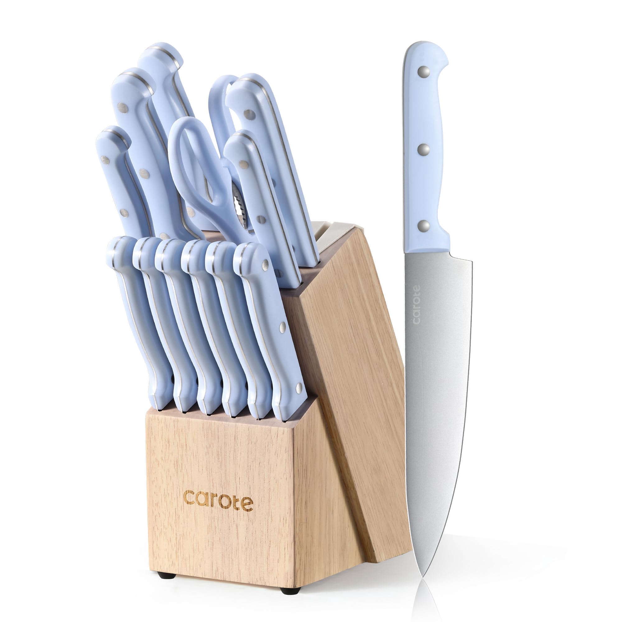 Juego De Cuchillos Carote 14 Piezas De Acero Inoxidable Forjado Con Alto Contenido De Carbono - Venta Internacional.