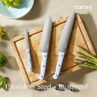 Foto 6 | Juego De Cuchillos Carote 14 Piezas De Acero Inoxidable Forjado Con Alto Contenido De Carbono - Venta Internacional.