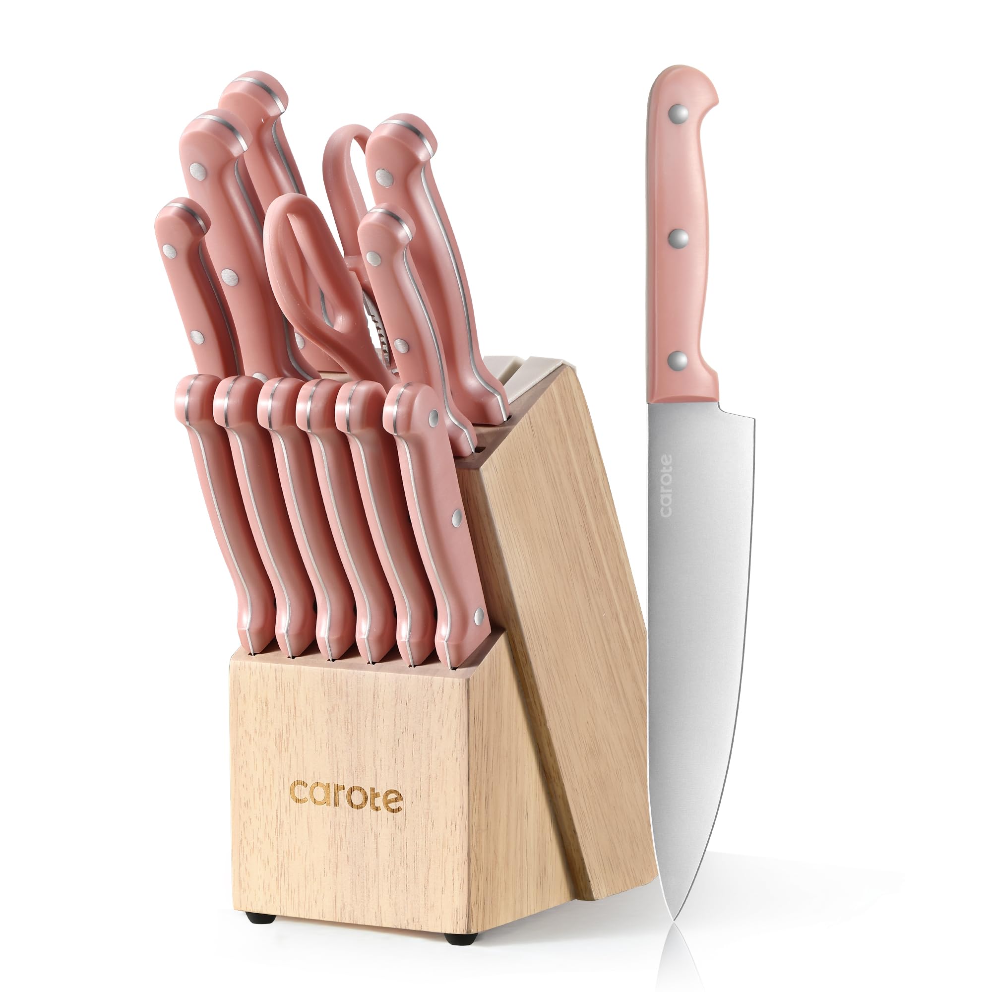 Juego De Cuchillos Carote 14 Piezas De Acero Inoxidable Forjado Con Alto Contenido De Carbono - Venta Internacional.