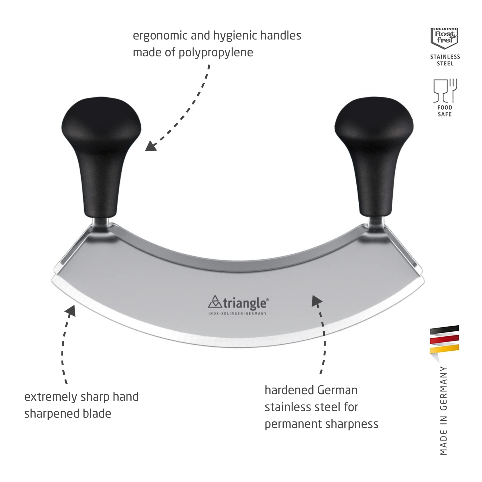 Foto 4 pulgar | Cuchillo Para Picar Triangular De Acero Inoxidable De 7 Pulgadas Con Doble Hoja - Venta Internacional.