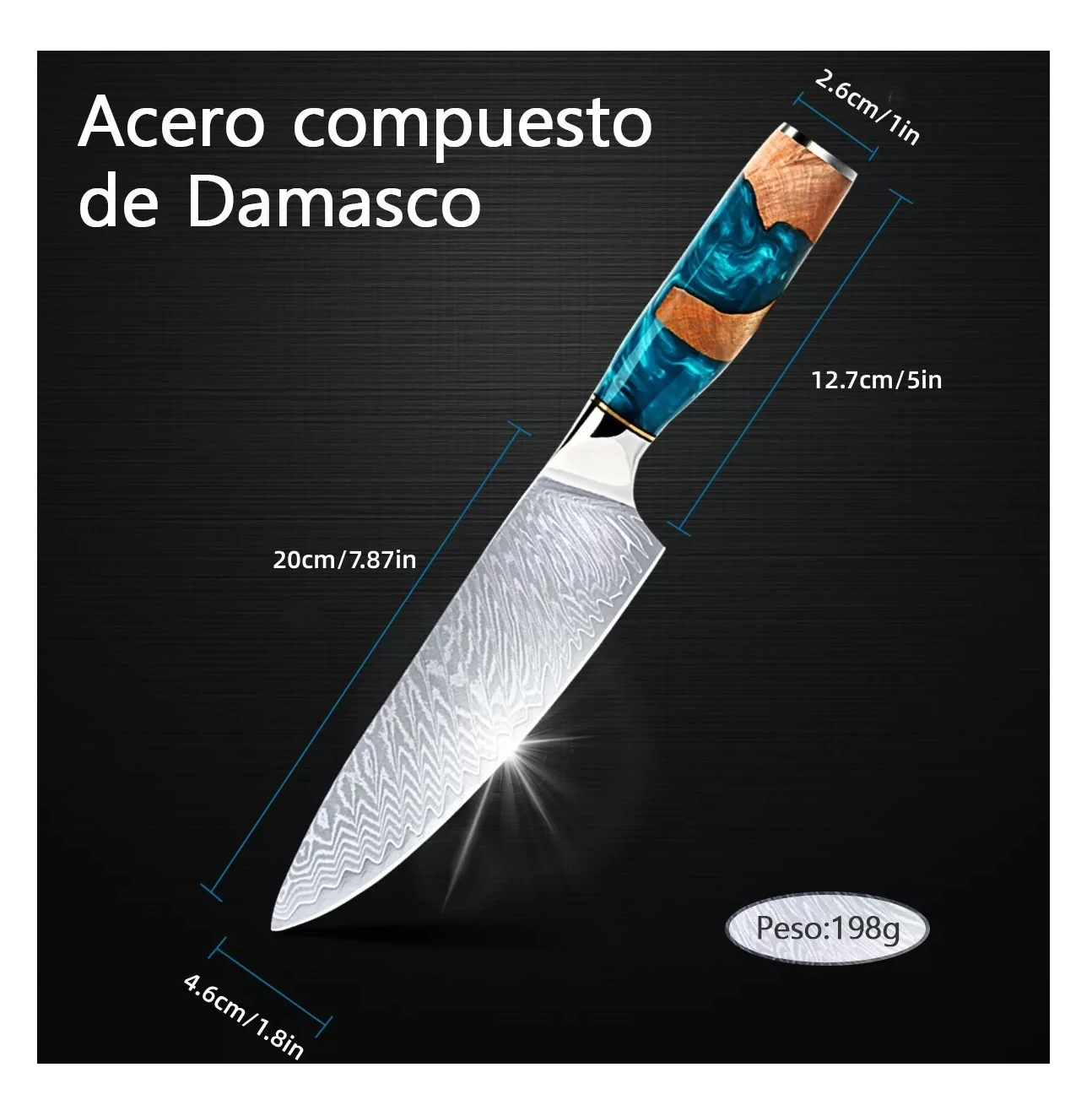 Foto 4 pulgar | Cuchillo De Cocina Profesional Color Plateado