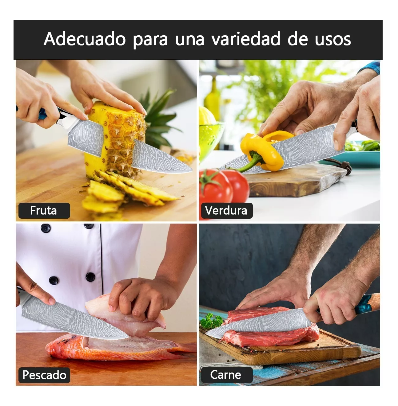 Foto 5 pulgar | Cuchillo De Cocina Profesional Color Plateado