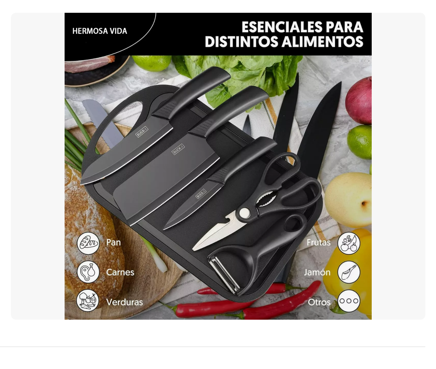 Foto 4 pulgar | Juego De  Cuchillos 10 Pz  Cocina Acero Inoxidable Y Pelado Xtellar