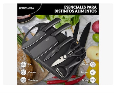 Foto 3 | Juego De Cuchillos 10 Pz Cocina Acero Inoxidable Y Pelado Xtellar
