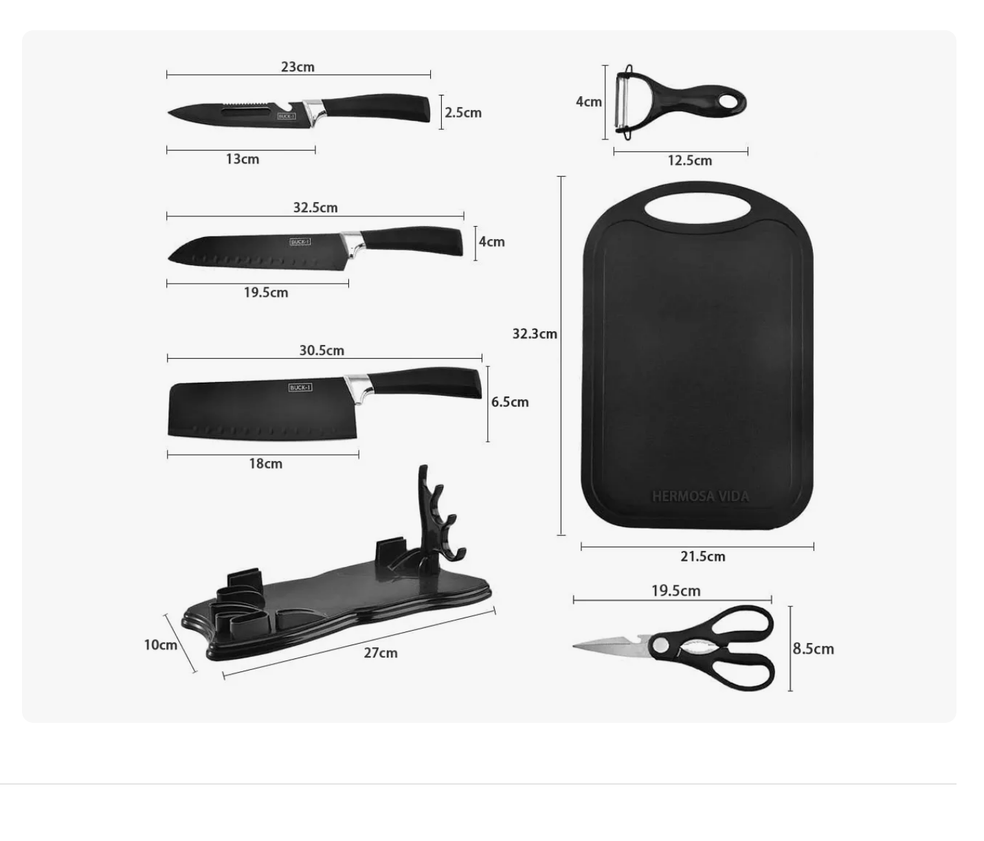 Foto 5 pulgar | Juego De  Cuchillos 10 Pz  Cocina Acero Inoxidable Y Pelado Xtellar